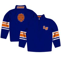 Youth Blue Lincoln Lions Team Logo Quarter-Zip Pullover Sweatshirt