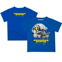 Youth Blue Morehead State Eagles Team Logo Dripping Helmet T-Shirt