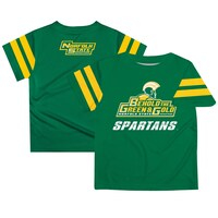 Youth Green Norfolk State Spartans Team Logo Stripes T-Shirt