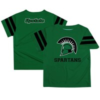 Youth Green USC Upstate Spartans Team Logo Stripes T-Shirt