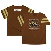 Youth Brown Western Michigan Broncos Team Logo Stripes T-Shirt