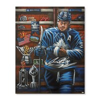 Auston Matthews Toronto Maple Leafs Autographed 30" x 40" Stretched Original Canvas Art - Hand Painted by Artist Eric Sevigny- Limited Edition 1 of 1