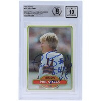 Phil Simms New York Giants Autographed 1980 Topps #225 Beckett Fanatics Witnessed Authenticated 10 Rookie Card with "S.B. XXI M.V.P." Inscription