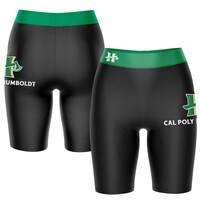 Women's Black/Green Humboldt State Jacks Plus Size Logo Bike Shorts
