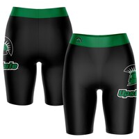 Women's Black/Green USC Upstate Spartans Plus Size Logo Bike Shorts