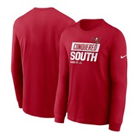 Men's Nike Red Tampa Bay Buccaneers 2022 NFC South Division Champions Locker Room Trophy Collection Long Sleeve T-Shirt