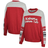 Women's Colosseum Crimson/Heather Gray Alabama Crimson Tide Baby Talk Pullover Sweatshirt