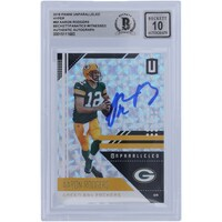 Aaron Rodgers Green Bay Packers Autographed 2018 Panini Unparalleled Hyper #69 #21/25 Beckett Fanatics Witnessed Authenticated 10 Card