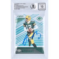 Aaron Rodgers Green Bay Packers Autographed 2016 Panini Clear Vision Emerald #25 #15/19 Beckett Fanatics Witnessed Authenticated 10 Card