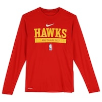 John Collins Atlanta Hawks Player-Worn Red Long Sleeve Shirt from the 2022-23 NBA Season