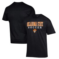 Men's Champion Black Oklahoma State Cowboys Soccer Stack Logo T-Shirt