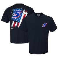 Men's Hendrick Motorsports Team Collection Navy Kyle Larson Exclusive Tonal Flag T-Shirt