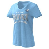 Women's G-III 4Her by Carl Banks Light Blue Kevin Harvick Dream Team V-Neck T-Shirt