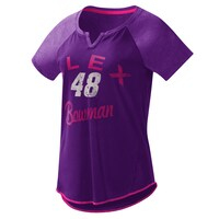 Women's G-III 4Her by Carl Banks Purple Alex Bowman Grand Slam Tri-Blend Notch V-Neck T-Shirt