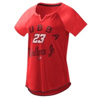 Women's G-III 4Her by Carl Banks Red Bubba Wallace Grand Slam Tri-Blend Notch V-Neck T-Shirt