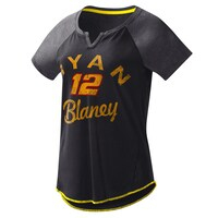 Women's G-III 4Her by Carl Banks Black Ryan Blaney Grand Slam Tri-Blend Notch V-Neck T-Shirt