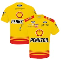 Men's Joe Gibbs Racing Team Collection Yellow Joey Logano Shell Pennzoil Sublimated Uniform T-Shirt