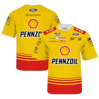 Youth Team Penske Yellow Joey Logano Shell Pennzoil Sublimated Uniform T-Shirt