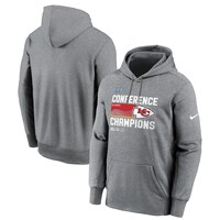 Men's Nike Heather Gray Kansas City Chiefs 2022 AFC Champions Locker Room Trophy Collection Pullover Hoodie
