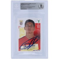 Darwin Núñez Benfica Autographed 2020-21 Panini Futebol Sticker #52 BAS Authenticated Rookie Card