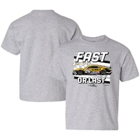 Youth Checkered Flag Gray Christopher Bell Fast Or Last T-Shirt