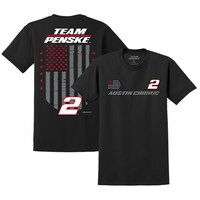 Men's Team Penske Black Austin Cindric 2023 #2 American Flag T-Shirt