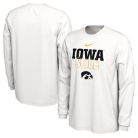 Nike  White Iowa Hawkeyes 2023 On Court Bench Long Sleeve T-Shirt