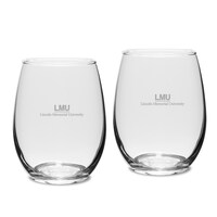 Lincoln Memorial Railsplitters Team Design Two-Piece 15oz. Stemless Wine Glass Set
