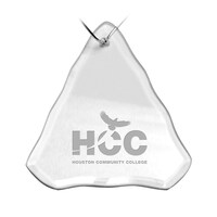 Houston Community College Primary Logo 3.25'' x 3.75'' Glass Tree Ornament