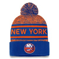 Men's Fanatics Branded  Royal/Orange New York Islanders Authentic Pro Cuffed Knit Hat with Pom