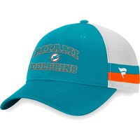 Men's Fanatics Branded  Aqua/White Miami Dolphins Fundamentals Side Stripe Trucker Adjustable Hat