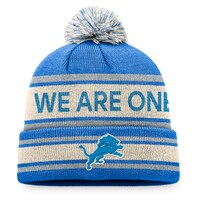 Men's Fanatics Branded  Blue Detroit Lions  Heritage Cuffed Knit Hat with Pom