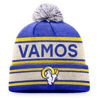 Men's Fanatics Branded  Royal Los Angeles Rams  Heritage Cuffed Knit Hat with Pom