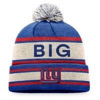 Men's Fanatics Branded  Royal New York Giants  Heritage Cuffed Knit Hat with Pom