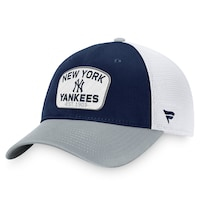 Men's Fanatics Branded Navy/Gray New York Yankees Two-Tone Patch Trucker Adjustable Hat