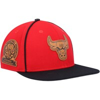 Men's Pro Standard  Red/Black Chicago Bulls Heritage Leather Patch Snapback Hat