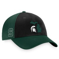 Men's Top of the World Green/Black Michigan State Spartans Origins Trucker Adjustable Hat
