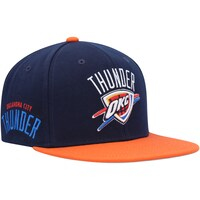 Men's Mitchell & Ness Navy/Orange Oklahoma City Thunder Side Core 2.0 Snapback Hat