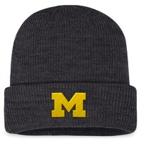 Men's Top of the World Charcoal Michigan Wolverines Sheer Cuffed Knit Hat