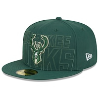 Men's New Era  Hunter Green Milwaukee Bucks 2023 NBA Draft 59FIFTY Fitted Hat