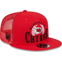 Men's New Era Red Kansas City Chiefs Collegiate Trucker 9FIFTY Snapback Hat