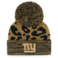Women's '47  Brown New York Giants Rosette Cuffed Knit Hat with Pom