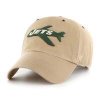 Men's '47 Khaki New York Jets Overton Clean Up Adjustable Hat