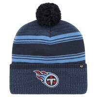 Men's '47 Navy Tennessee Titans Fadeout Cuffed Knit Hat with Pom