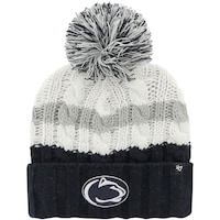 Women's '47 White Penn State Nittany Lions Ashfield Cuffed Knit Hat with Pom