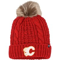 Women's '47 Red Calgary Flames Meeko Cuffed Knit Hat with Pom
