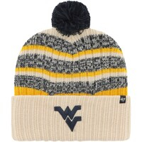 Men's '47 Khaki West Virginia Mountaineers Tavern Cuffed Knit Hat with Pom