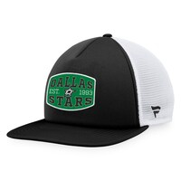Men's Fanatics Branded Black/White Dallas Stars Foam Front Patch Trucker Snapback Hat