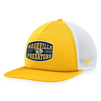 Men's Fanatics Branded Gold/White Nashville Predators Foam Front Patch Trucker Snapback Hat