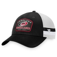 Men's Fanatics Branded Black/White Carolina Hurricanes Fundamental Striped Trucker Adjustable Hat